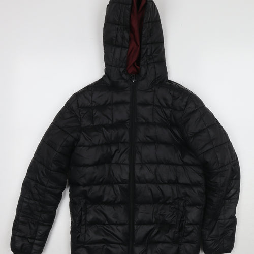 Essentiel Boys Black Puffer Jacket 11-12 Years Hooded