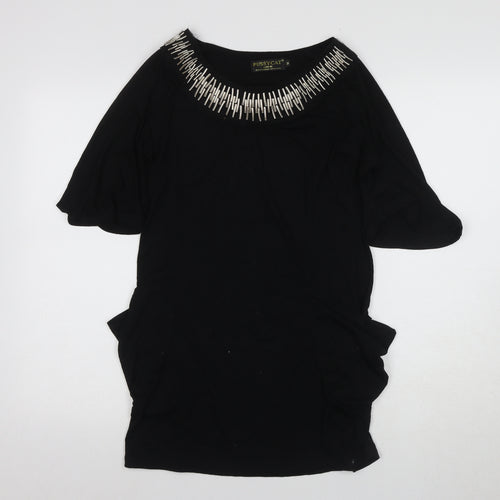 Pussycat London Women's Black Studded Blouse - M