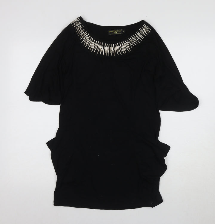 Pussycat London Women's Black Studded Blouse - M