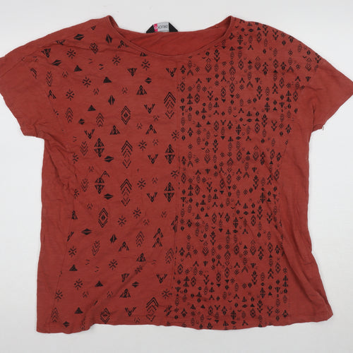 Yours Women Red Geometric T-Shirt Size 20 Aztec Style