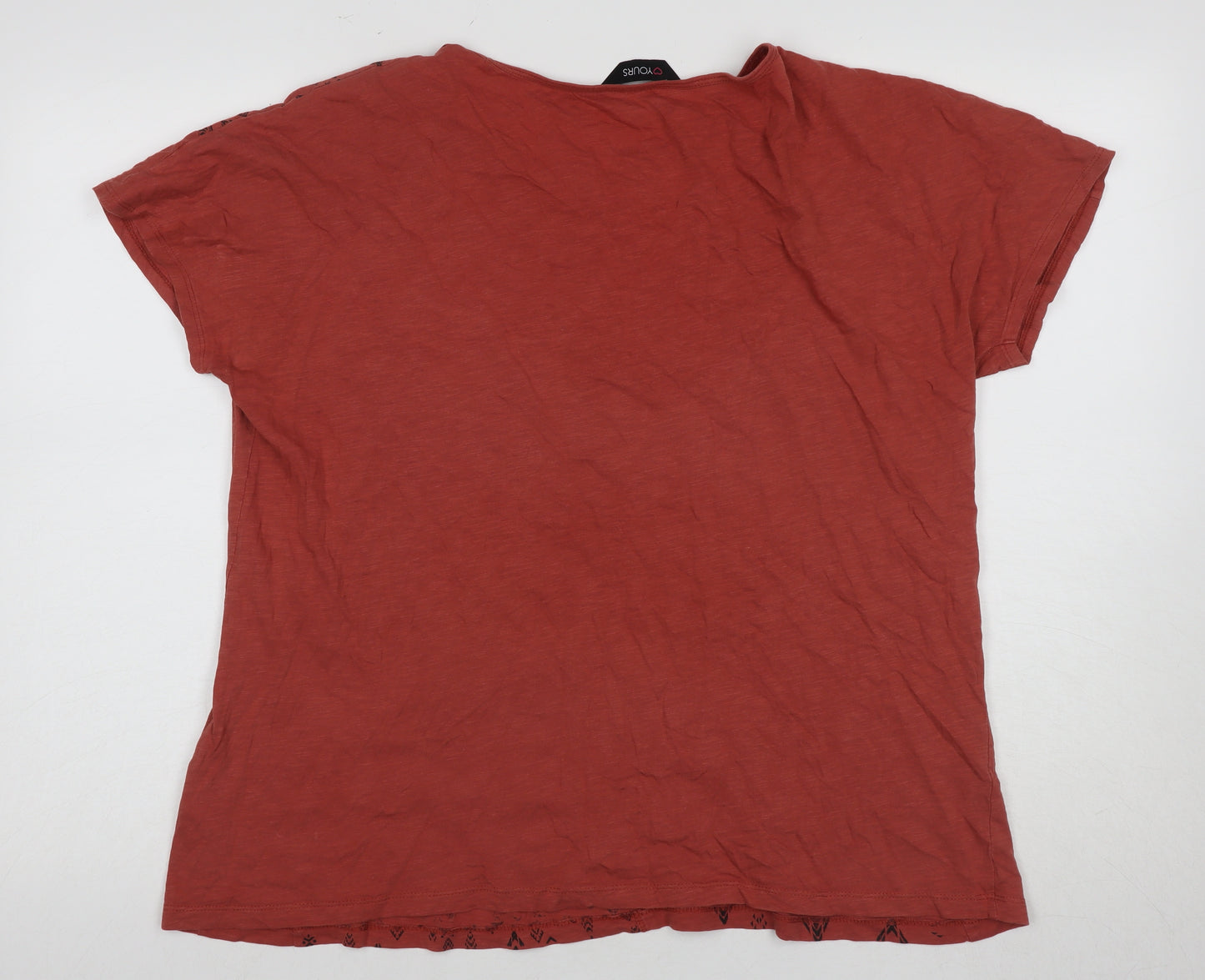 Yours Women Red Geometric T-Shirt Size 20 Aztec Style
