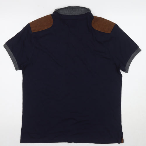 River Island Men's Blue Polo, L - Short Sleeve, Casual