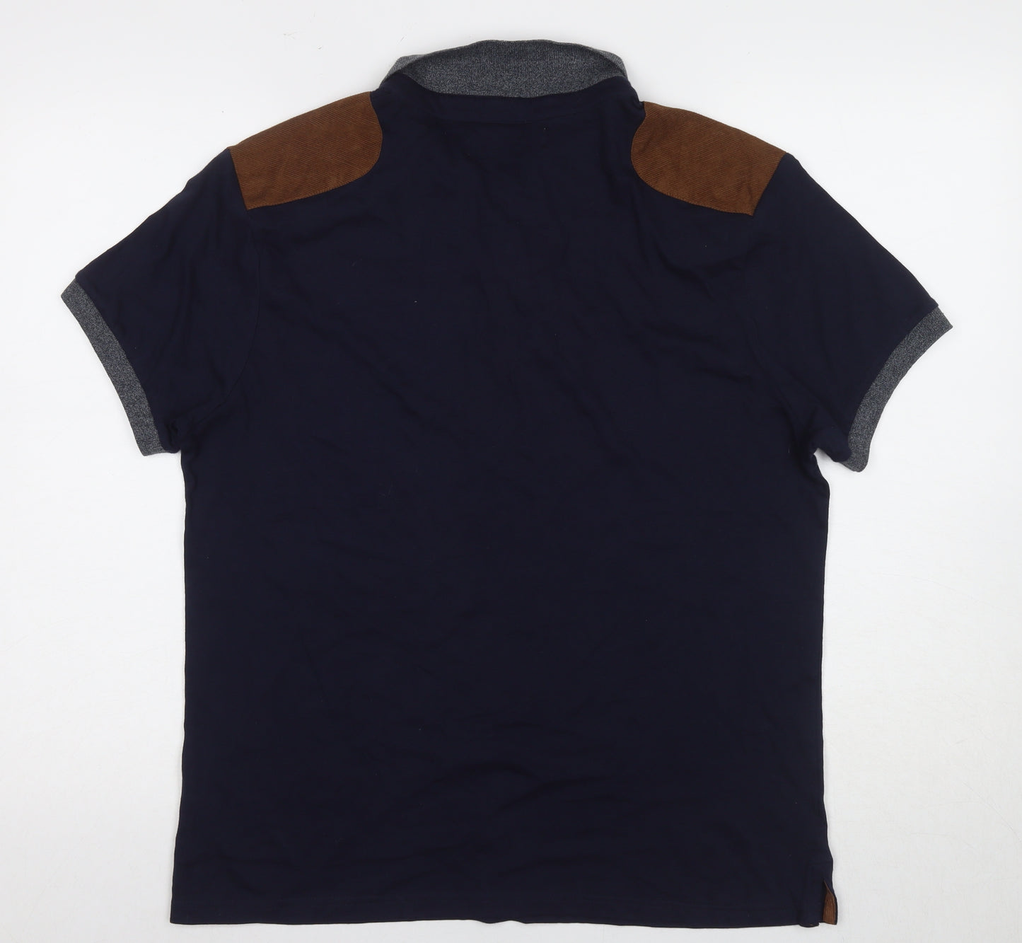 River Island Men's Blue Polo, L - Short Sleeve, Casual