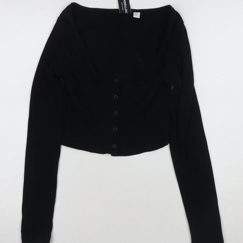 Collusion Women's Black Off-the-Shoulder Cropped Blouse