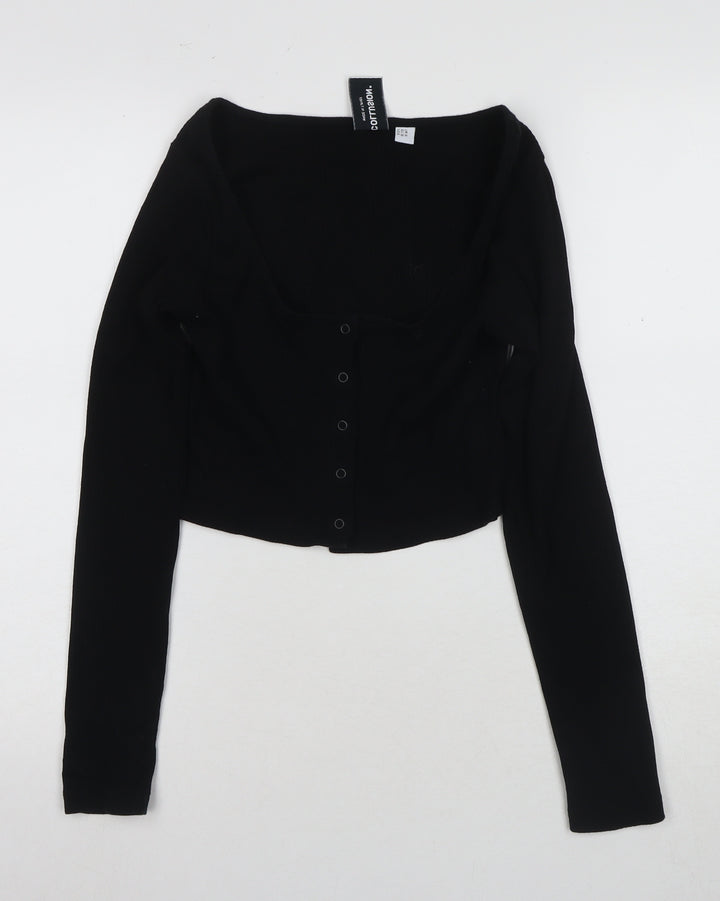 Collusion Women's Black Off-the-Shoulder Cropped Blouse