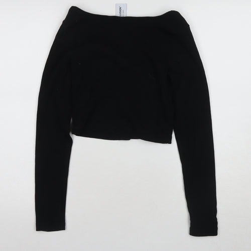 Collusion Women's Black Off-the-Shoulder Cropped Blouse