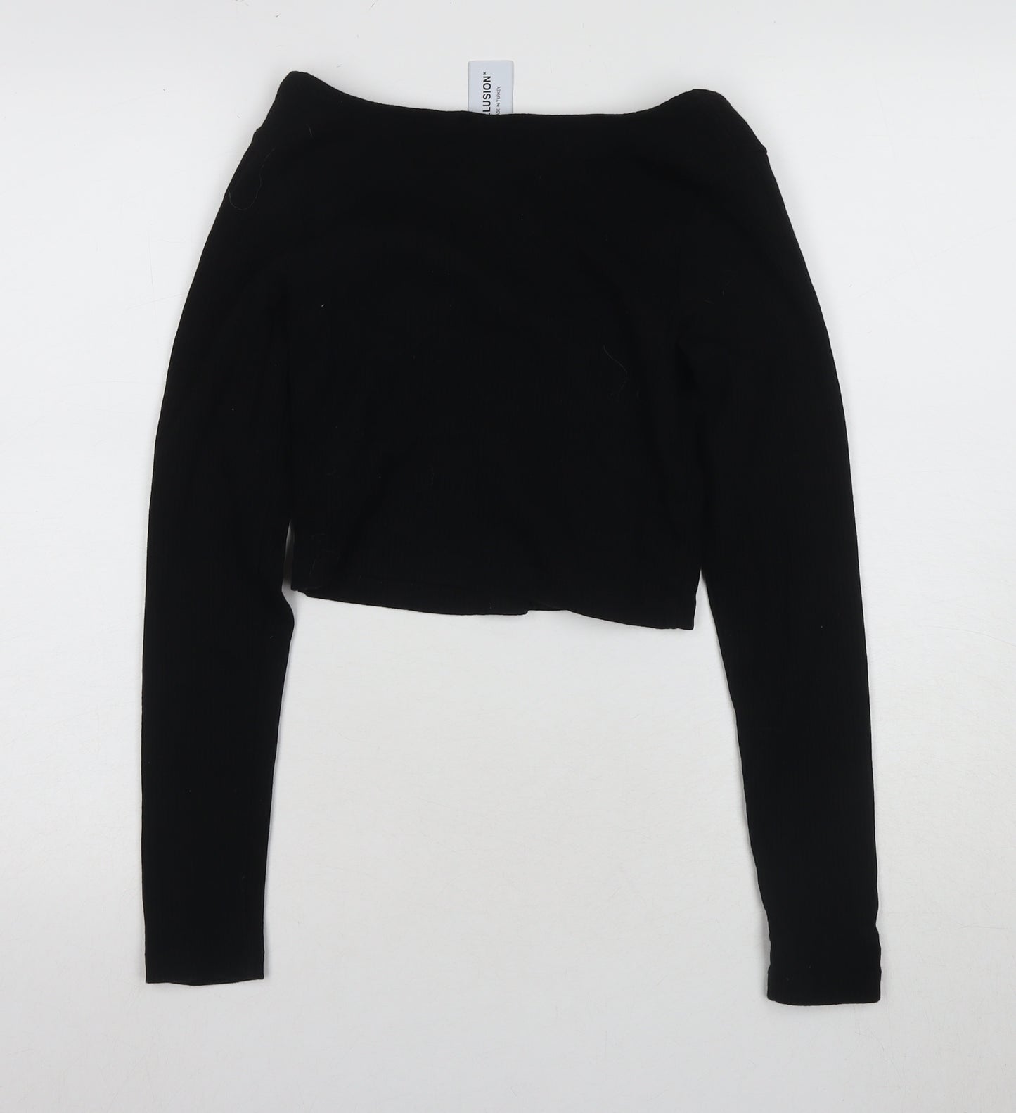 Collusion Women's Black Off-the-Shoulder Cropped Blouse