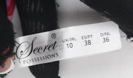 Secret Possessions Women's Black Floral Bodysuit Size 10