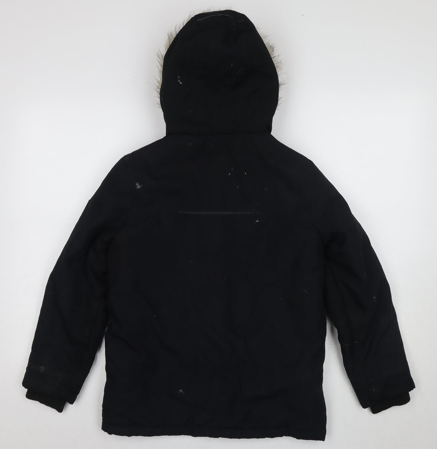 Next Boys Black Parka Coat with Hood, Size 10 Years