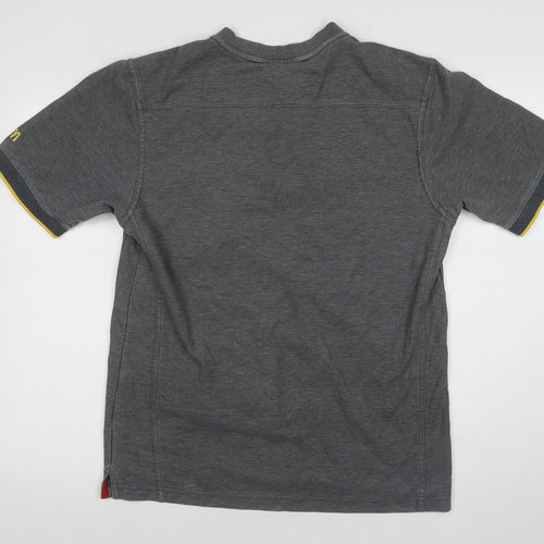 Dimensions Men's Grey Henley T-Shirt, Size M