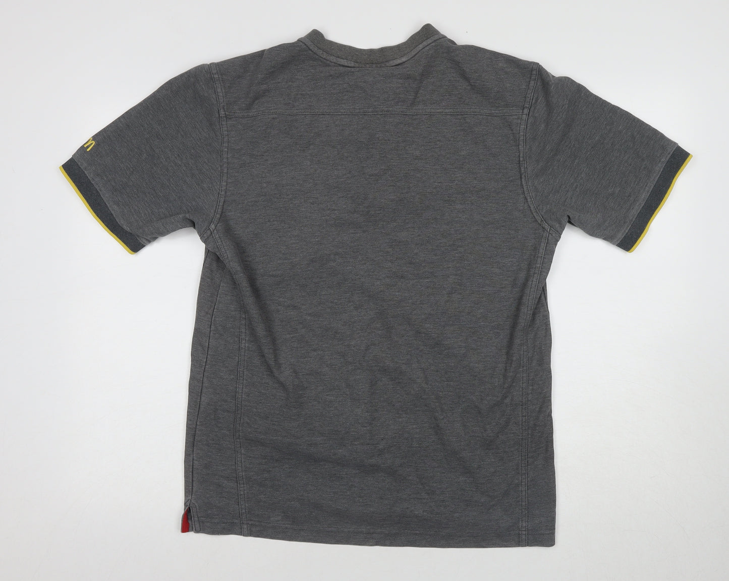 Dimensions Men's Grey Henley T-Shirt, Size M