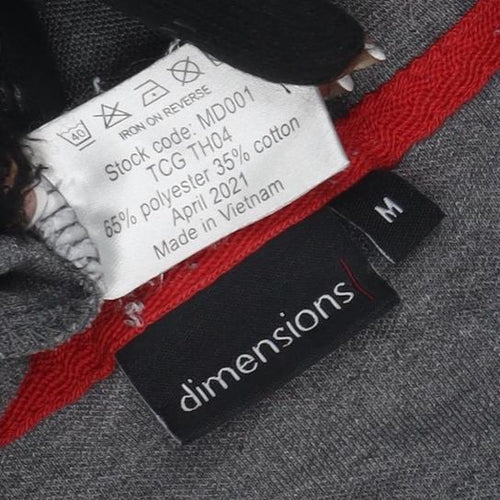 Dimensions Men's Grey Henley T-Shirt, Size M