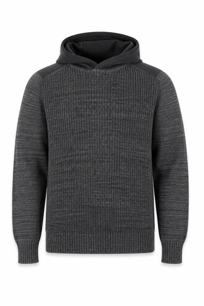 Front view of Next Men's Grey Cotton Hooded jumper, size S