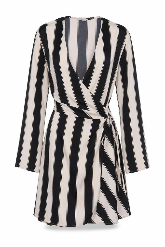 Front view of H&M Women Multicoloured Midi Wrap Dress M