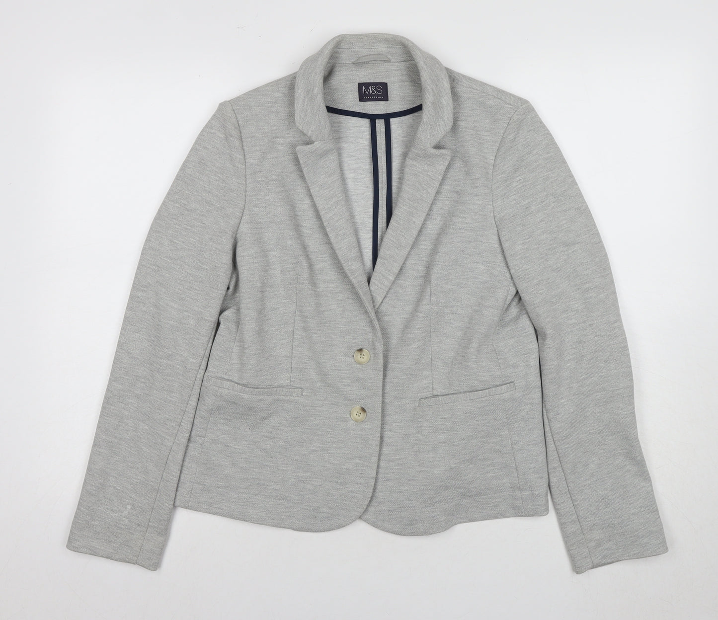 Marks and Spencer Women's Grey Blazer Size 12 Slim Fit