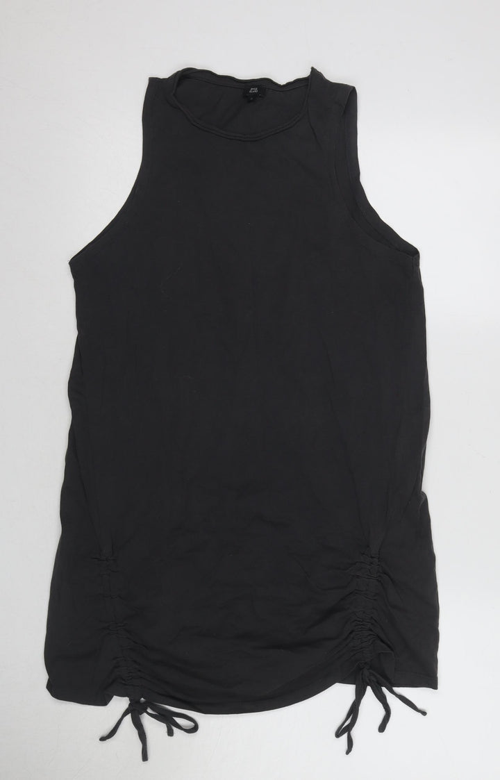 River Island Women Black Sleeveless Cotton Tank, Size 12