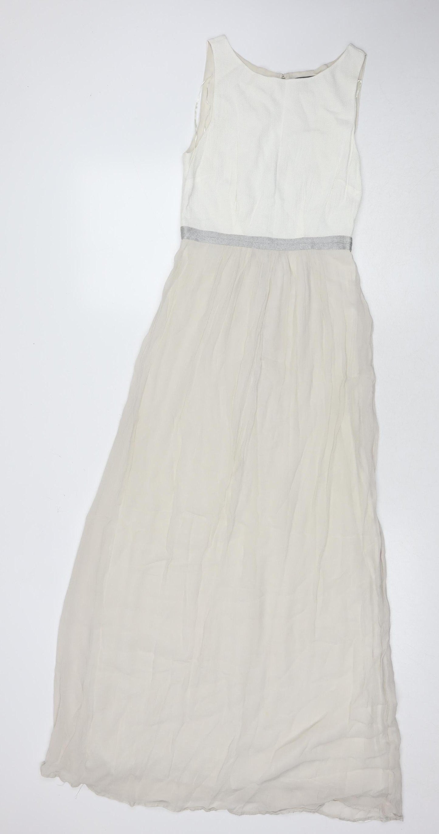 Mint Velvet Women Ivory Midi A-Line Dress, Size 6