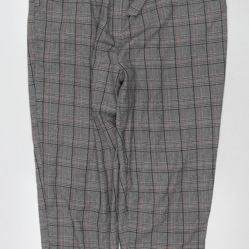 KOKO Women's Grey Plaid Paperbag Trousers Size 20
