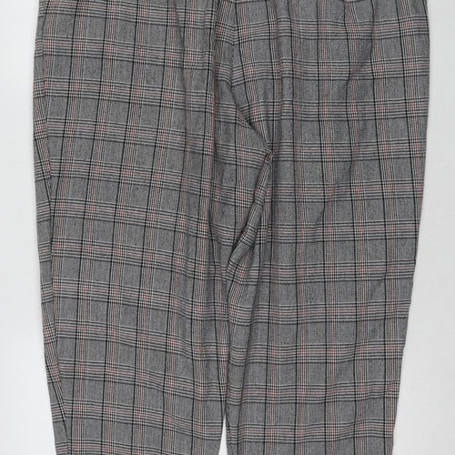 KOKO Women's Grey Plaid Paperbag Trousers Size 20