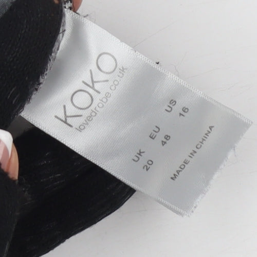KOKO Women's Grey Plaid Paperbag Trousers Size 20