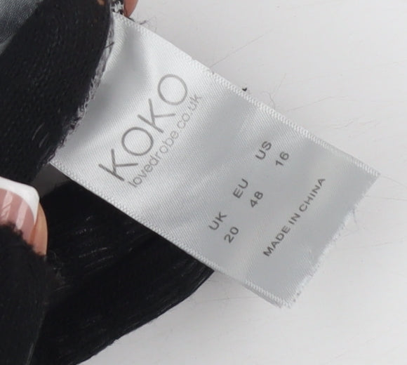 KOKO Women's Grey Plaid Paperbag Trousers Size 20