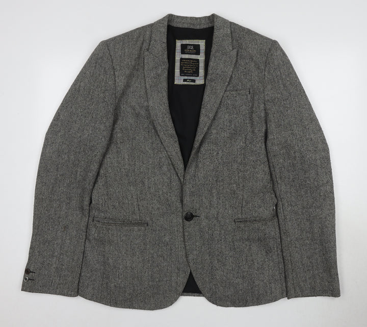 River Island Men's Grey Blazer L Notch Lapel