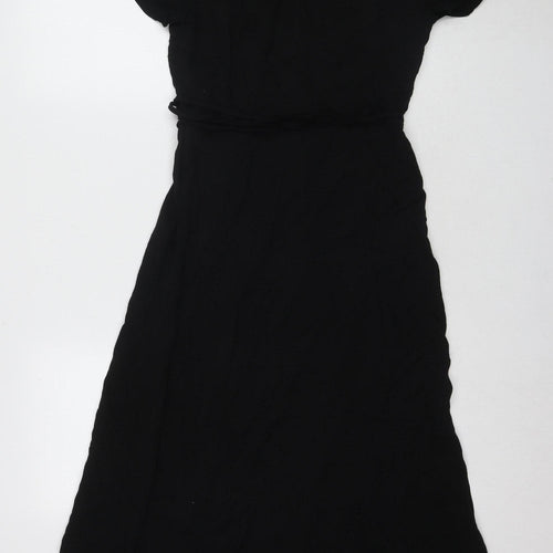 Oasis Women's Black A-Line Midi Dress Size 6