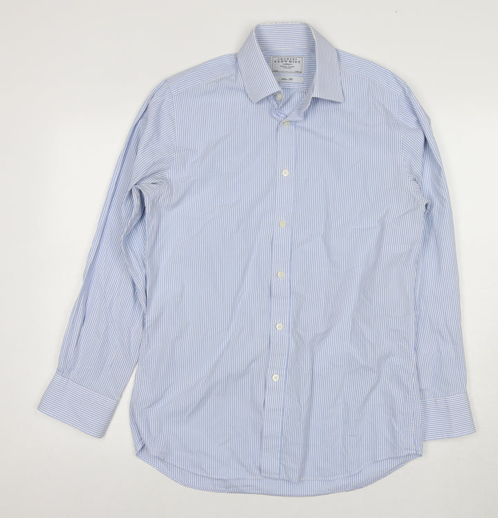 Charles Tyrwhitt Men's Blue Slim Fit Striped Shirt
