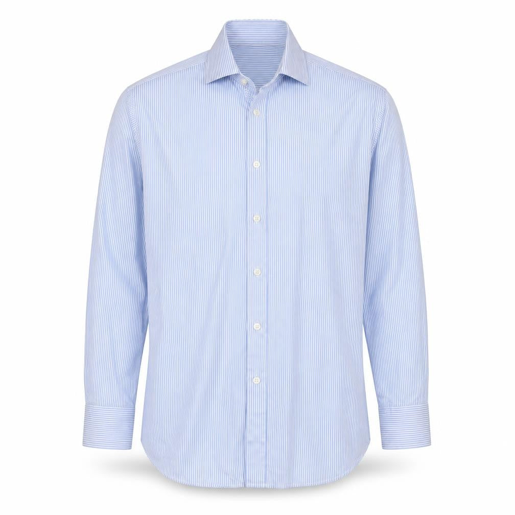 Charles Tyrwhitt Men's Blue Slim Fit Striped Shirt