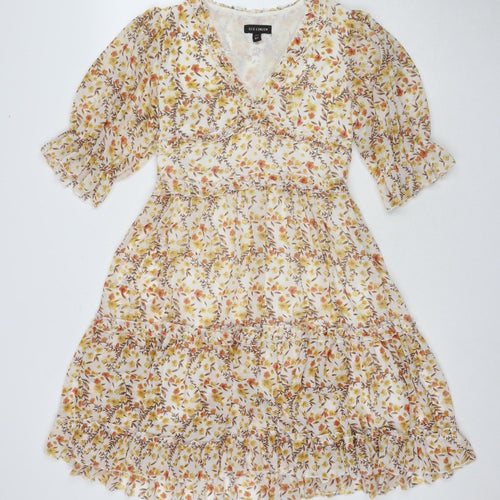 OED London Women's Floral V-Neck A-Line Dress, UK 8