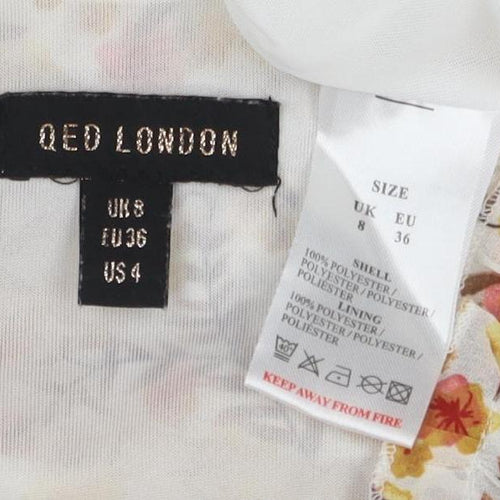 OED London Women's Floral V-Neck A-Line Dress, UK 8
