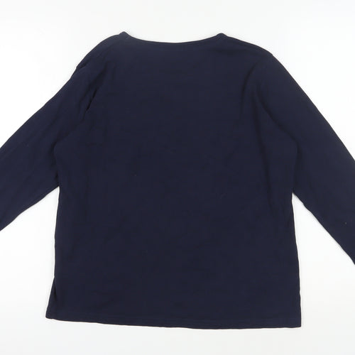 ISLE Women's Blue Christmas T-Shirt M Long Sleeve