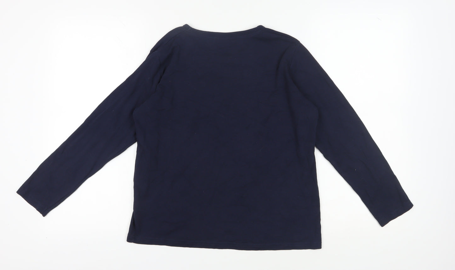 ISLE Women's Blue Christmas T-Shirt M Long Sleeve