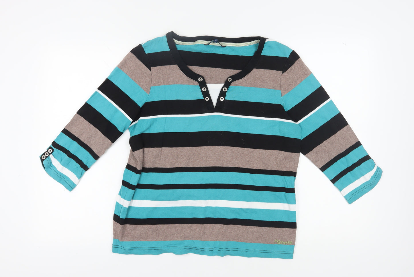 Maine New England Women's Multicoloured Henley Top Size 20