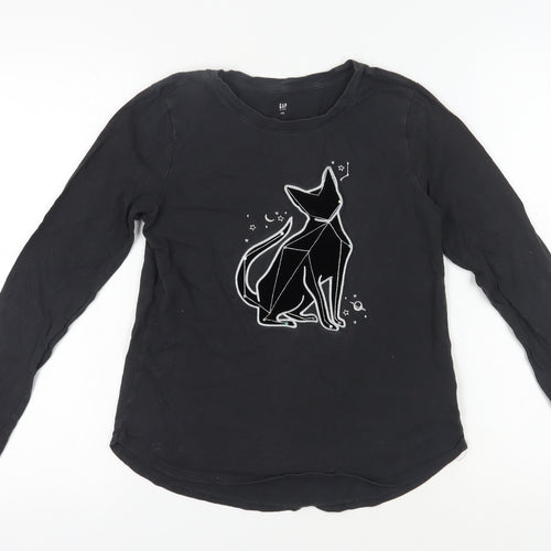 GAP Kids Black Long Sleeve Graphic T-Shirt 14 Years