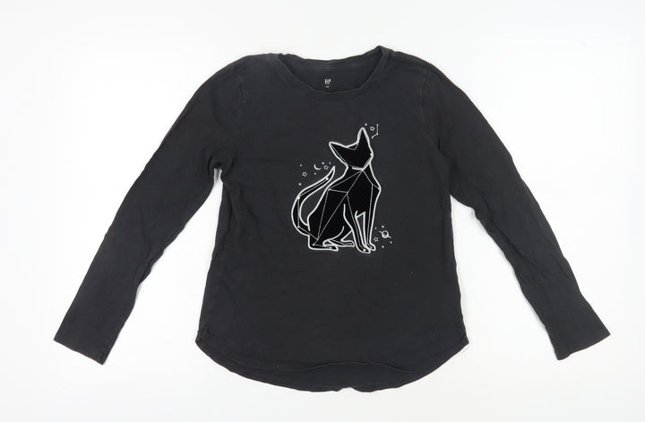 GAP Kids Black Long Sleeve Graphic T-Shirt 14 Years