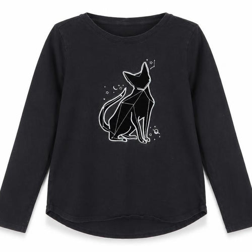 GAP Kids Black Long Sleeve Graphic T-Shirt 14 Years