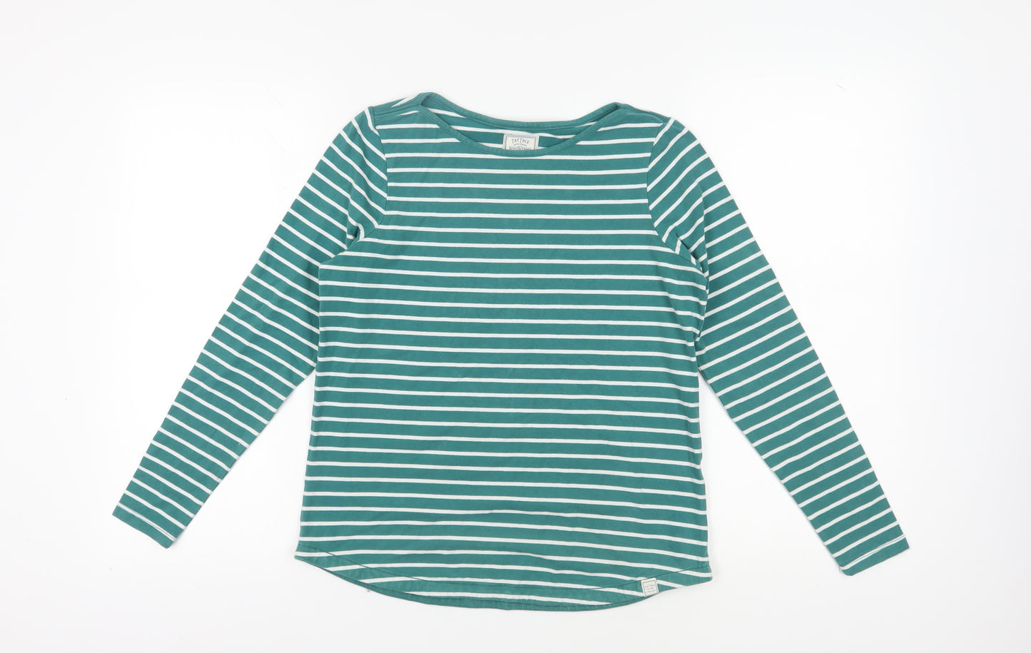 Fat Face Women's Green Striped Long Sleeve T-Shirt