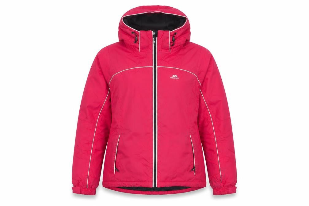 Front view of Trespass Women's Red L Puffer Jacket Waterproof Windproof
