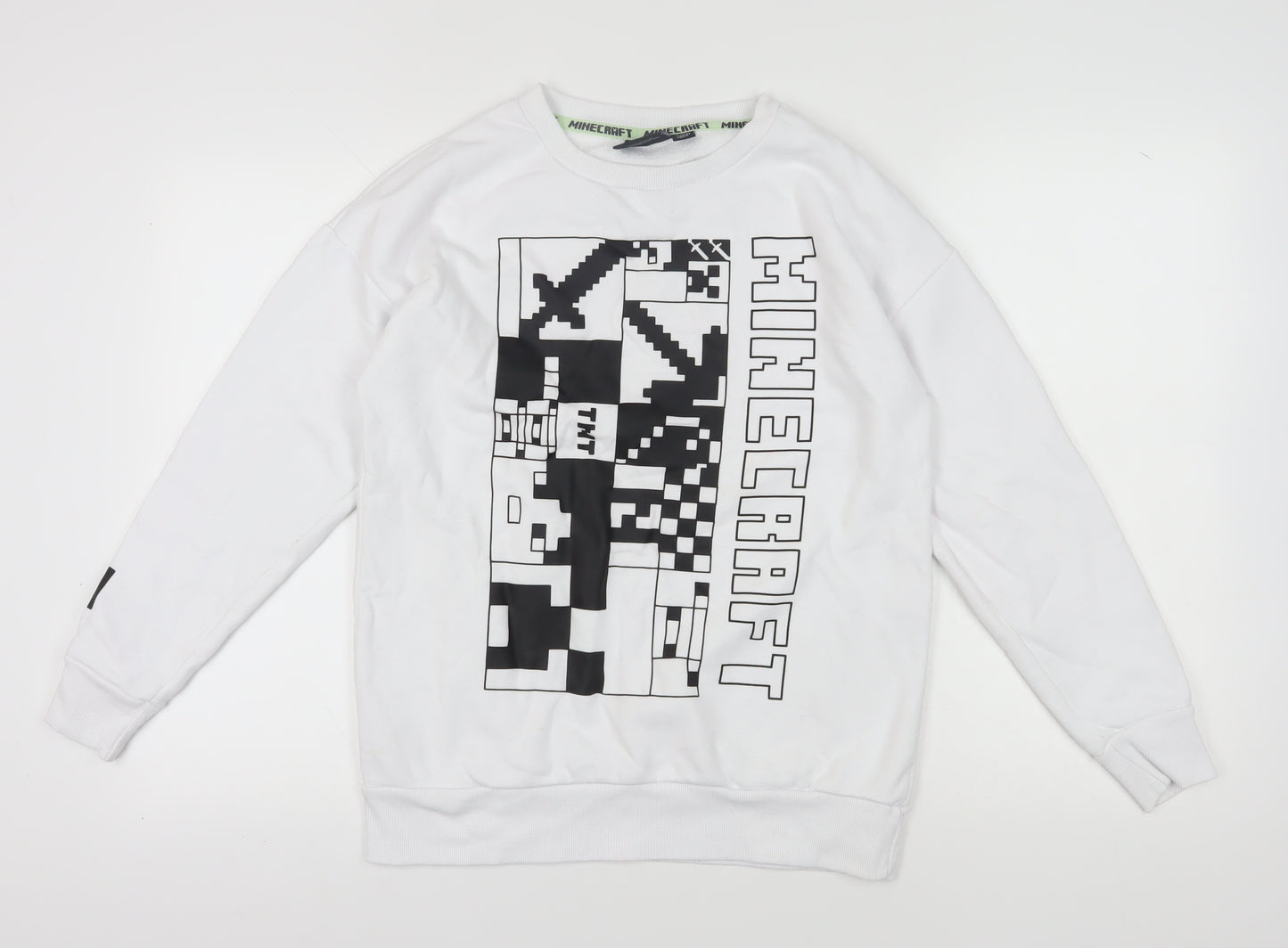 Minecraft Unisex Kids White Pullover Sweatshirt 13-14 Years