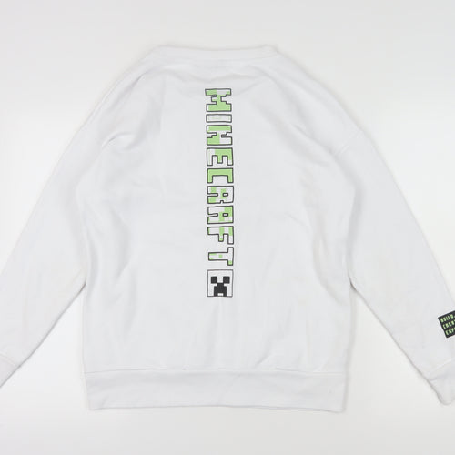 Minecraft Unisex Kids White Pullover Sweatshirt 13-14 Years