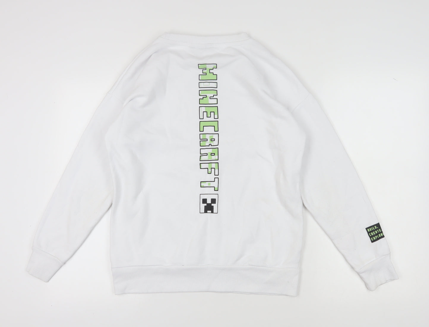 Minecraft Unisex Kids White Pullover Sweatshirt 13-14 Years