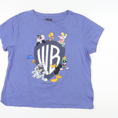 Warner Bros. Blue Cartoon T-Shirt, L, Unisex Adults