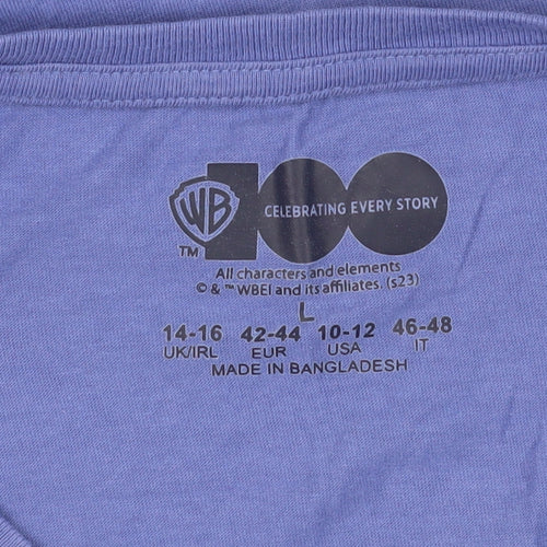 Warner Bros. Blue Cartoon T-Shirt, L, Unisex Adults