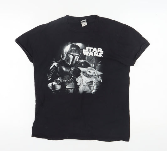 Front view of Star Wars Men's Black M Graphic T-Shirt