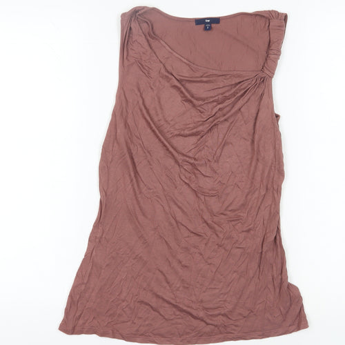 Gap Women's Brown Tank Top, Size S, Round Neck, Casual