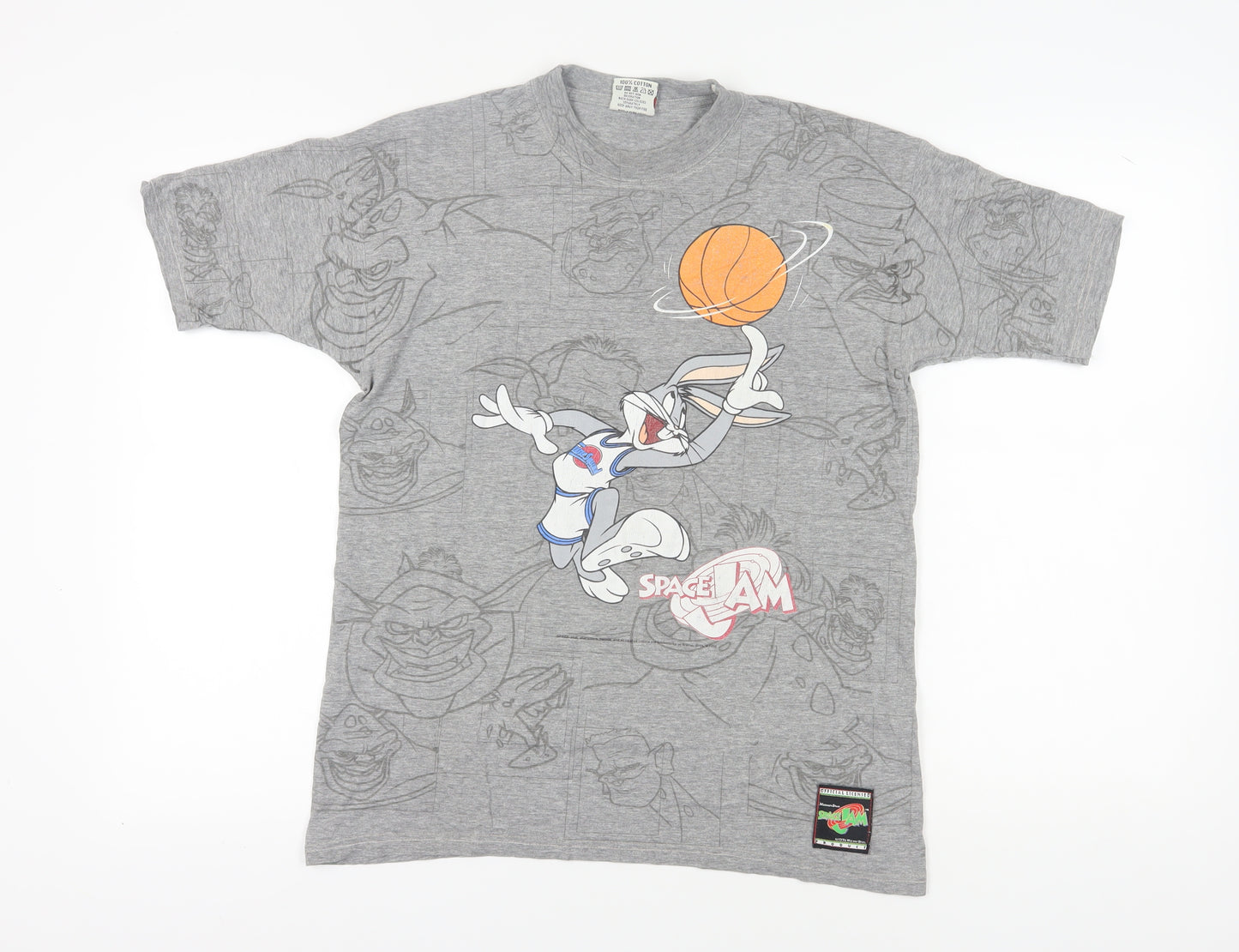 Nutmeg Mills Space Jam Grey T-Shirt M Vintage Cartoon