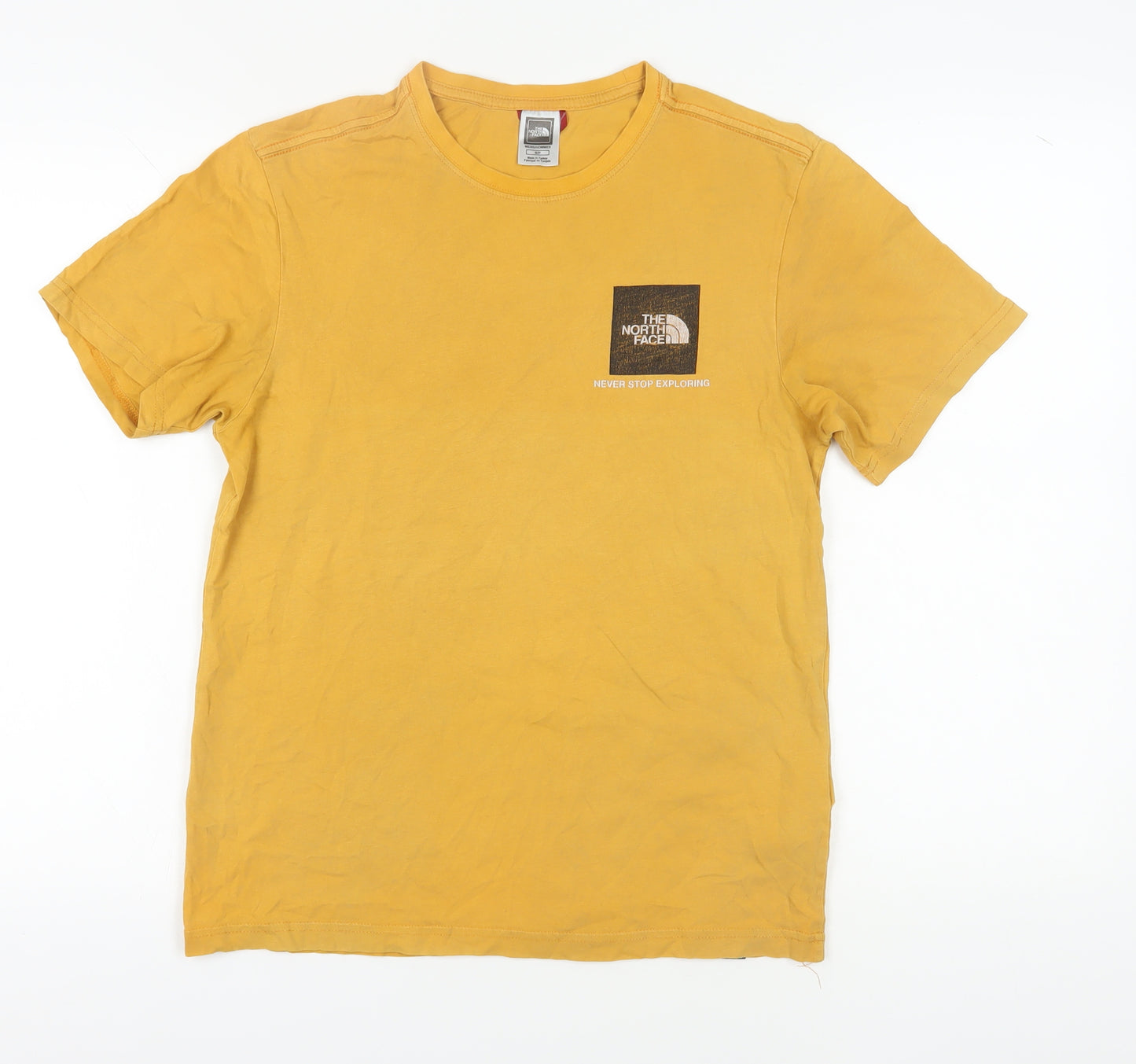 The North Face Yellow Men's Cotton Crew T-Shirt - Size S