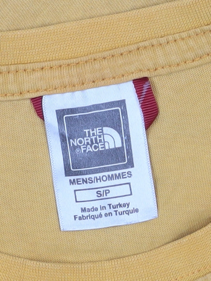 The North Face Yellow Men's Cotton Crew T-Shirt - Size S