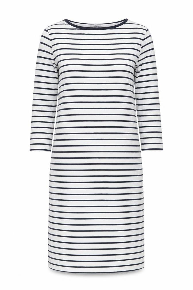 Front view of Jaeger Women's Striped Shift Dress XS Casual